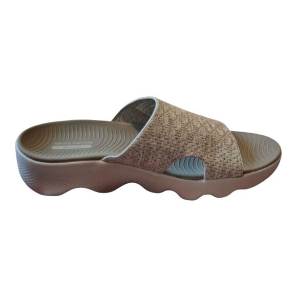 Skechers GO WALK Massage Fit Sandal Slide Womens 11 Taupe - Picture 5 of 8